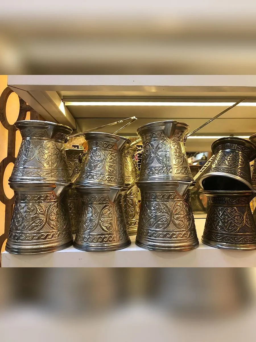 El İşlemeli Cezve – Altın / Gümüş