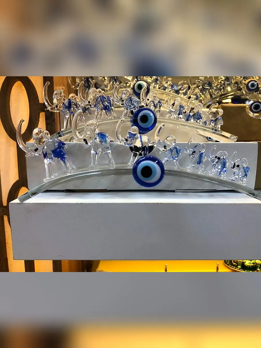 Nazar Boncuklu Kristal Fil Kervanı