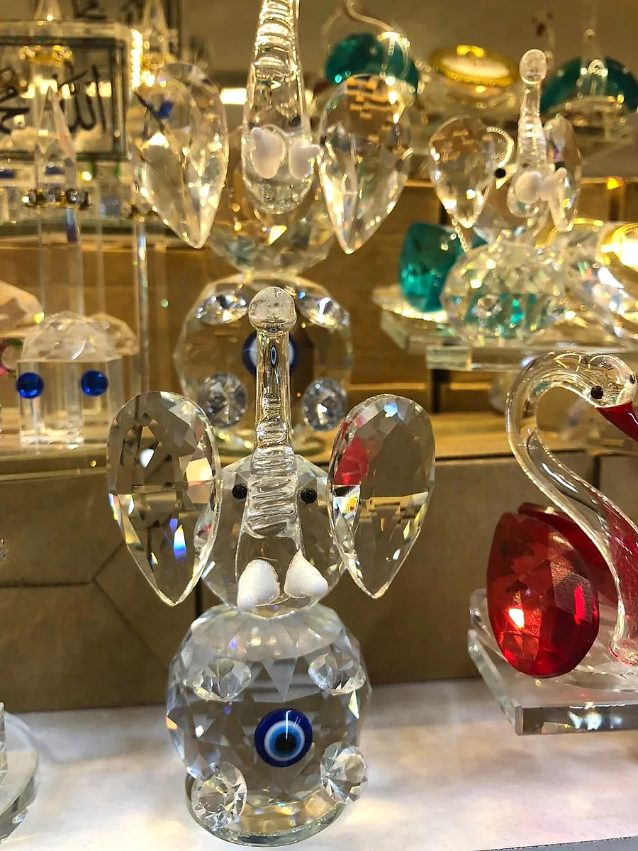 Nazarlı Kristal Fil Biblo